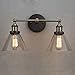 CLAXY Ecopower Simplicity Industrial Edison Antique Glass 2-Light Wall Sconces Fixture