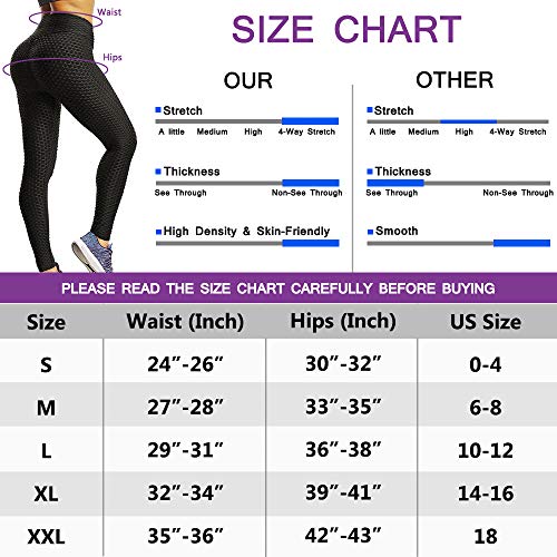 LAOTEPO Butt Lifting Anti Cellulite Sexy Leggings for Women High Waisted Yoga Pants Workout Tummy Control Sport Tights
