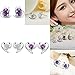 Yonger Fashion Simple Earring Women Lady Pearl Purple Heart Crystal Jewelry Stud Gift Silver Stud Jewelry Accessories