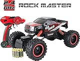 Large Rock Crawler RC Car (12 Inches Long) – 4x4 Remote Control Car For Kids (Red) – Everything Included (Even Batteries) – 1/14 Rock Master Rock Crawler with 2.4Ghz Controller By ThinkGizmos