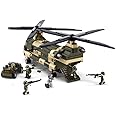 Sluban Military Blocks Army Bricks Toy-Transport Helicopter Building Block & 5 Soldier