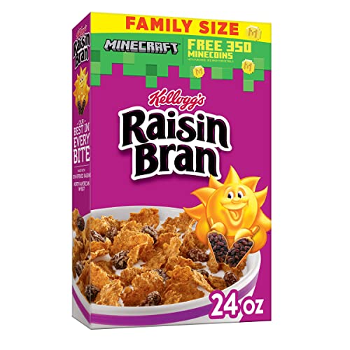 Raisin Bran Breakfast Cereal, High Fiber Cereal, Made with Real Fruit