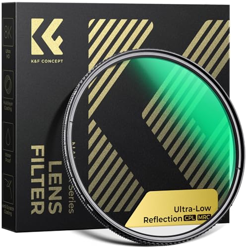 K&F CONCEPT Filter 62mm Ultra-niedrige Reflexion Polfilter CPL Polarisationsfilter Optisches Glas mit Multi-Nano-Beschichtung (Nano-Xcel)