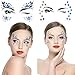 Lady Up 6 PCS Face Jewels Tattoo Set Mermaid Gem Rhinestones Eyes Body Stickers Bindi Crystals Glitter for Rave Party Festival