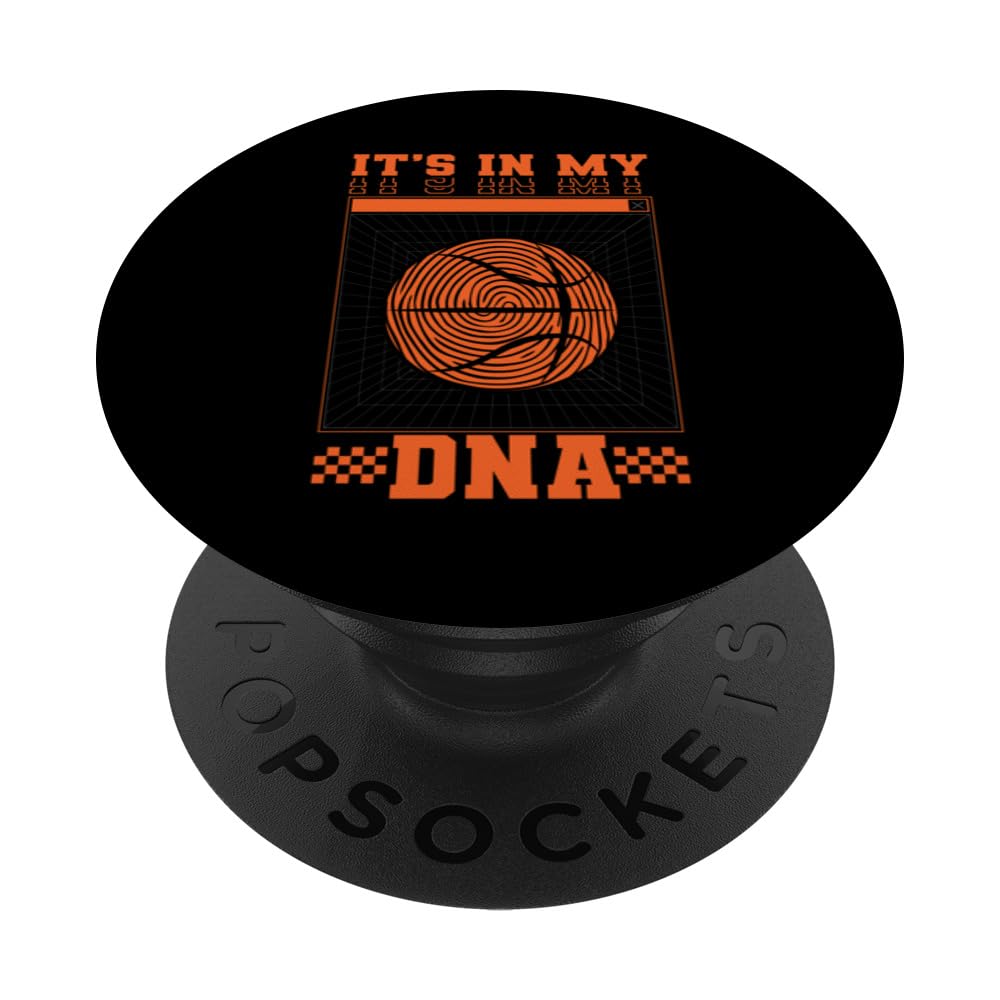 Basketball It's In My DNA Fingerprint Playing Basketball Fan PopSockets Swappable PopGrip