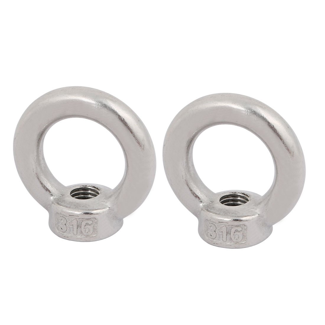 sourcingmap Lifting Eye Nut M14 Female Thread 316 Stainless Steel Round Shape for Rope Fitting Pack of 2