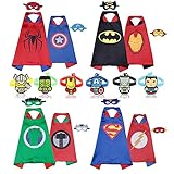 RioRand Cartoon Dress Up Double-sided Costumes 4pcs Capes 8 pcs Masks 6pcs Wristbands (4PCS Double-Sided)