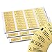 Return Address Labels - 250 Personalized Labels on Sheets (Gold)