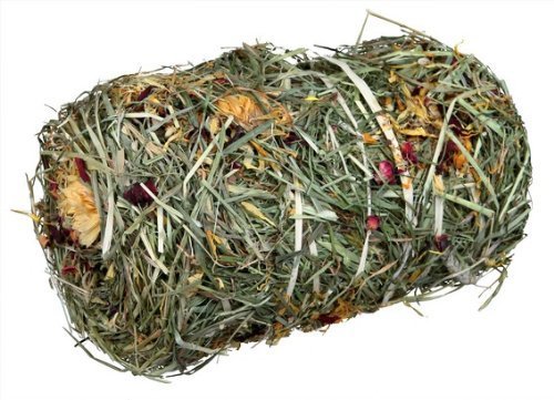 2 x Hay bale with flowermix, ? 10 ? 18 cm, 200 g Great for small rodents and rabbits, and Tortoises!