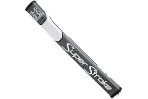 Super Stroke Traxion Flatso 1.0 Golf Putter Grip Featuring Our Distinct Pentagonal Wide, Flat Shape with Five Pronounced Edges, Gray/White