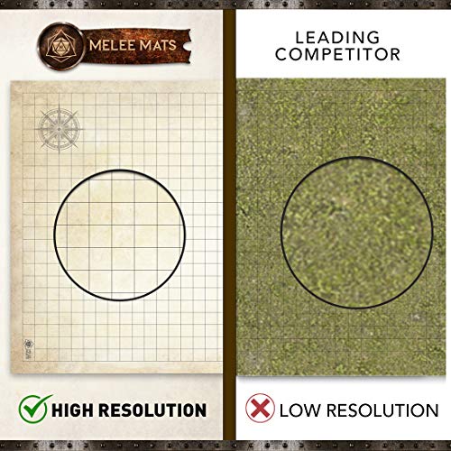 Melee Mats Reusable Battle Grid Game Mat, Distressed, 34.5x48 in