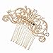 Gold CZ Rhinestone Hair Comb Pins Bridal Wedding Hair Accessories Jewelry 2253RGCL
