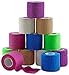 MEDca Self Adherent Cohesive Wrap Bandages 2 Inches X 5 Yards 12 Count with Strong Elastic and Colorful First Aid Tape for Sprain Swelling and Sorenes (Rainbow Color)