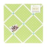 Turquoise and Lime Hooty Owl Fabric Memory/Memo Photo Bulletin Board by Sweet Jojo Designs