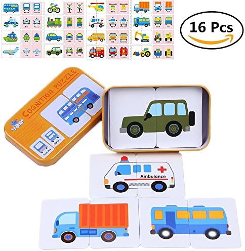 My First Learning Match It, Traffic Kit, Things That Go, Puzlle Gamess Packaged with Metal Box