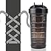 BOTTLED JOY Protein Shaker Bottle, Non-toxic Wide Mouth 100% Leak Proof Shake Water Bottles 27oz 800ml (Shoelace Black)