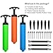 MINGRU Ball Pump for Basketball, Soccer, Volleyball, Rugby, Water Polo Ball & Other Inflatables Air Pump, Needles and Nozzles Included (3 Pack - Blue+Green+Orange, 8
