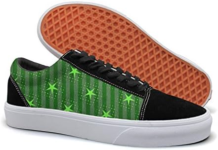 HMAG Girls Skate Shoes Jogging Shoes Green Stars Lightweight Sneaker For Casual Outfits