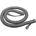 The VoIP Lounge 12 Foot Dolphin Gray Curly Handset Receiver Curly Coil Cord for Nortel Meridian Norstar M Series Phone M7100 M7208 M7310 M7324 M2008 M2616 M5316