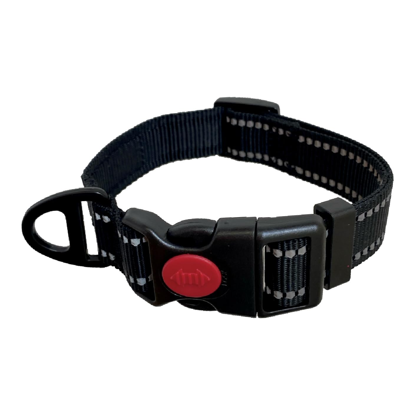 Barkridges® Premium Dog Collar | Adjustable | Easy-to-Wear Buckle | Lockable | Durable | Safety Reflective Strips | Comfortable for Small Medium Large Dogs (Black, S)