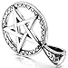 INBLUE Men's Stainless Steel Pendant Necklace Silver Tone Pentagram Pentacle Star -With 23 Inch Chain