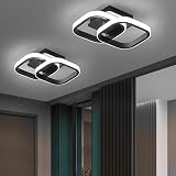 EIDISUNY Modern LED Ceiling Light 22W Cool White 6000K Black Square view 3