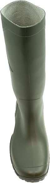 Dunlop Dane Unisex Knee High Wellington Boots Green Black PVC Work Wellies view 5
