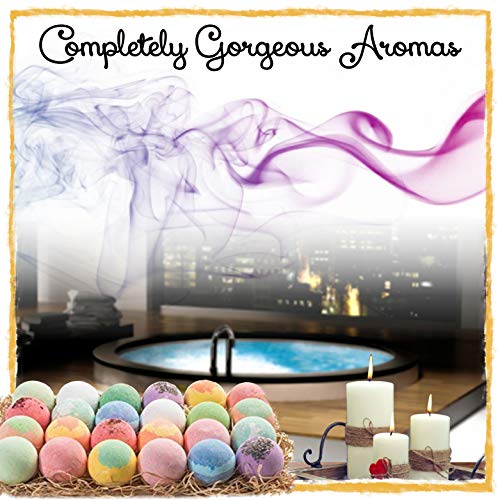 Bath Bomb Party Favors Set. 40 XL Individually Wrapped Bulk Bath Bombs