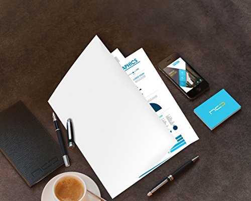 New Generation - WHITE - 2 Pocket Folder , Durable Heavy Duty UV Glossy Laminated, Letter Size Business Presentation Portfolio with a die-cut business card holder, Bulk 25 Folders Pack (WHITE)