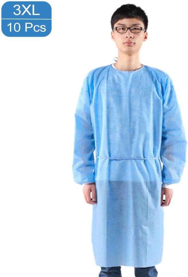 Ritapreaty Protective Isolation Gown, Indoor Outdoor Disposable Dustproof Coverall for Women Men L, XL, XXL, XXXL