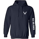 zerogravitee U.S. Air Force Grey Sleeve Print Adult Hooded Sweatshirt