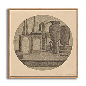 Framed Canvas Wall Art Metaphysical Still Life with Triangle by Giorgio Mordian Canvas Prints Home Artwork Decoration for Living Room,Bedroom - 16x16 inches