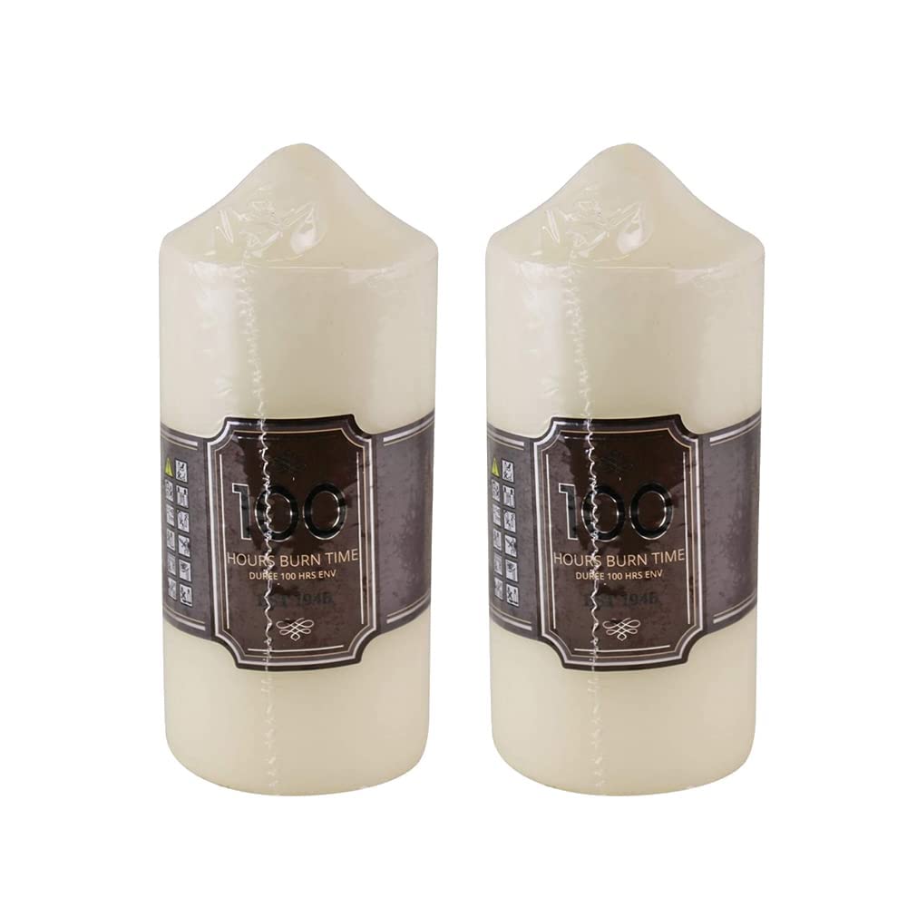 Church Pillar Candles Pack of 2 with 100hours Burning time.
