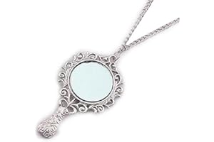 Yuiyeemarket New Chram Hot Vintage Fashion Silver Mirror Women Long Necklace Pendant