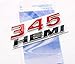 Yoaoo® 2x New Chrome OEM 345 HEMI 345HEMI Emblems Badges Alloy Decal 3d Logo for Dodge Challenger Chrysle 300c (Red)