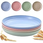 Pasta Salad Numkey 9 Inch Wheat Straw Plates Set Of 8 | Unbreakable Dinner Plates | Plastic Plates For Kitchen, Camping, & Parties | Reusable, Dishwasher & Microwave Safe | Lightweight Tableware Plastic Bowls