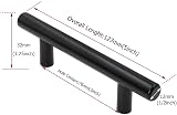 LONTAN 5 Pack Black Kitchen Handles 76mm Cabinet Pulls 127mm Length view 2