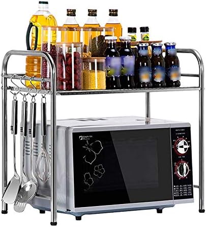 Chonusa Kitchen Storage Rack Shelves Kitchen Microwave Oven Rack Seasoning Rack Stainless Steel