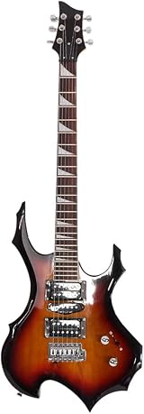 Bonnlo Electric Guitar Flame Style HSH Pickup with Accessories Sunset view 4