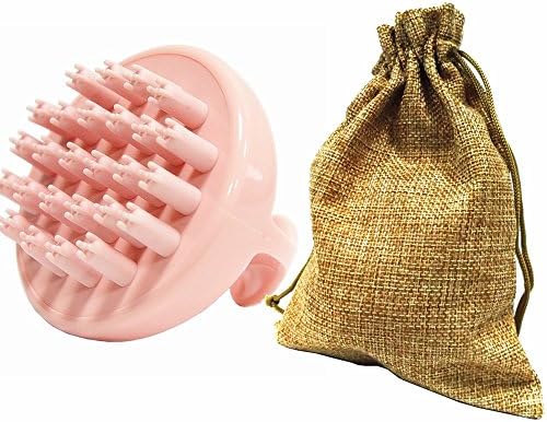 Scalp Massager Silicone Scalp Massaging Brush BPA Free Massaging Shampoo Brush for Head Body Back Neck Shoulder Shower Cleaning (PINK)