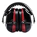 EZARC Safety Ear Muffs 34dB for Shooting, Cutting, Gardening, Plant Working Hearing Protection, Adjustable Headband Ear Defenders Noise Reduction Earmuffs,Black Red