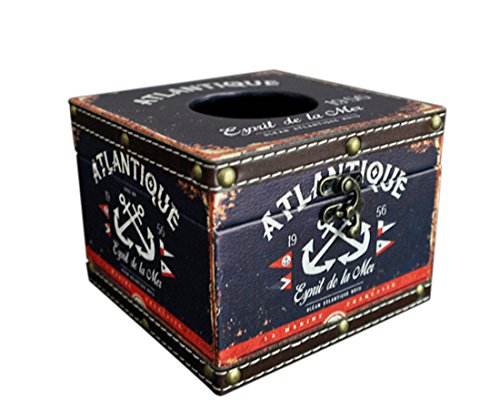 Bestwoo Vintage Tissue Box Holder Cover Case (Anchor)