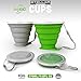Stellar Collapsible Camping Cups w Lid | 270ml/9.12fl Oz | BPA Free, Food-Grade Silicone | Pack of 2 (Grey & Green) Foldable Cups | Travel Mug for Camping Hiking Travel