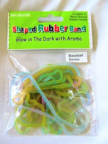 Glow in the Dark with Aroma Silly Bands / BASEBALL SERIES / (12 Pack)