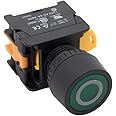 Alpinetech PFL-22 22mm 1NC 1NO Latching Maintained Push Button Switch 24V LED Illuminated (Green)