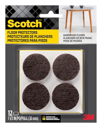 Scotch Felt Pads, Felt Furniture Pads for Protecting Hardwood Floors, Round, Br…