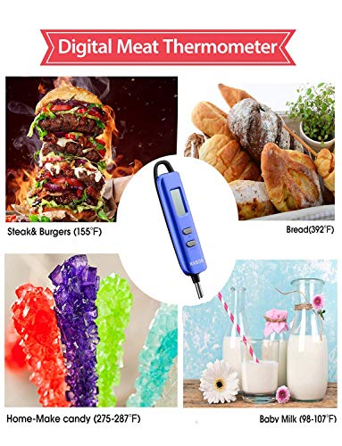 Habor 022 Meat Thermometer, Instant Read Thermometer Digital Cooking Thermometer, Candy Thermometer with Super Long Probe for Kitchen BBQ Grill Smoker Meat Oil Milk Yogurt Temperature
