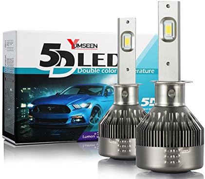 YUMSEEN Upgraded H1 7600LM 60W 6500K All-in-One LED Headlight Bulb Kits-Superior CSP Chips/Internal Driver-Hi/Lo Beam-2Yrs Warranty(H1)