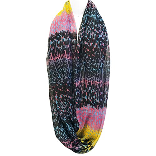 Wrapables Lightweight Voile Infinity Scarf, Black Rain