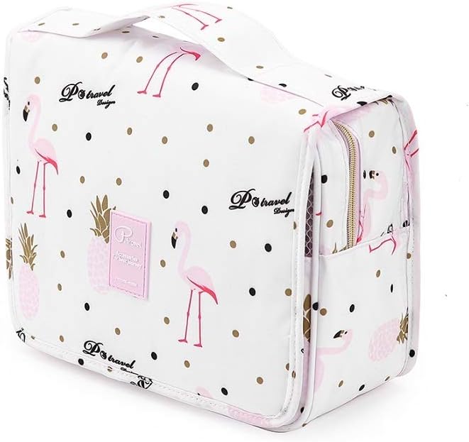 Homchen Hanging Travel Toiletry Bag, Waterproof Folding Portable Cosmetic Wash Bag for Men and Women (M, Light Purple)